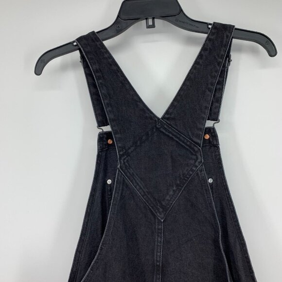Old Navy Shortalls Ovearlls Black Jean Short Denim Slouchy Straight - Picture 8 of 10